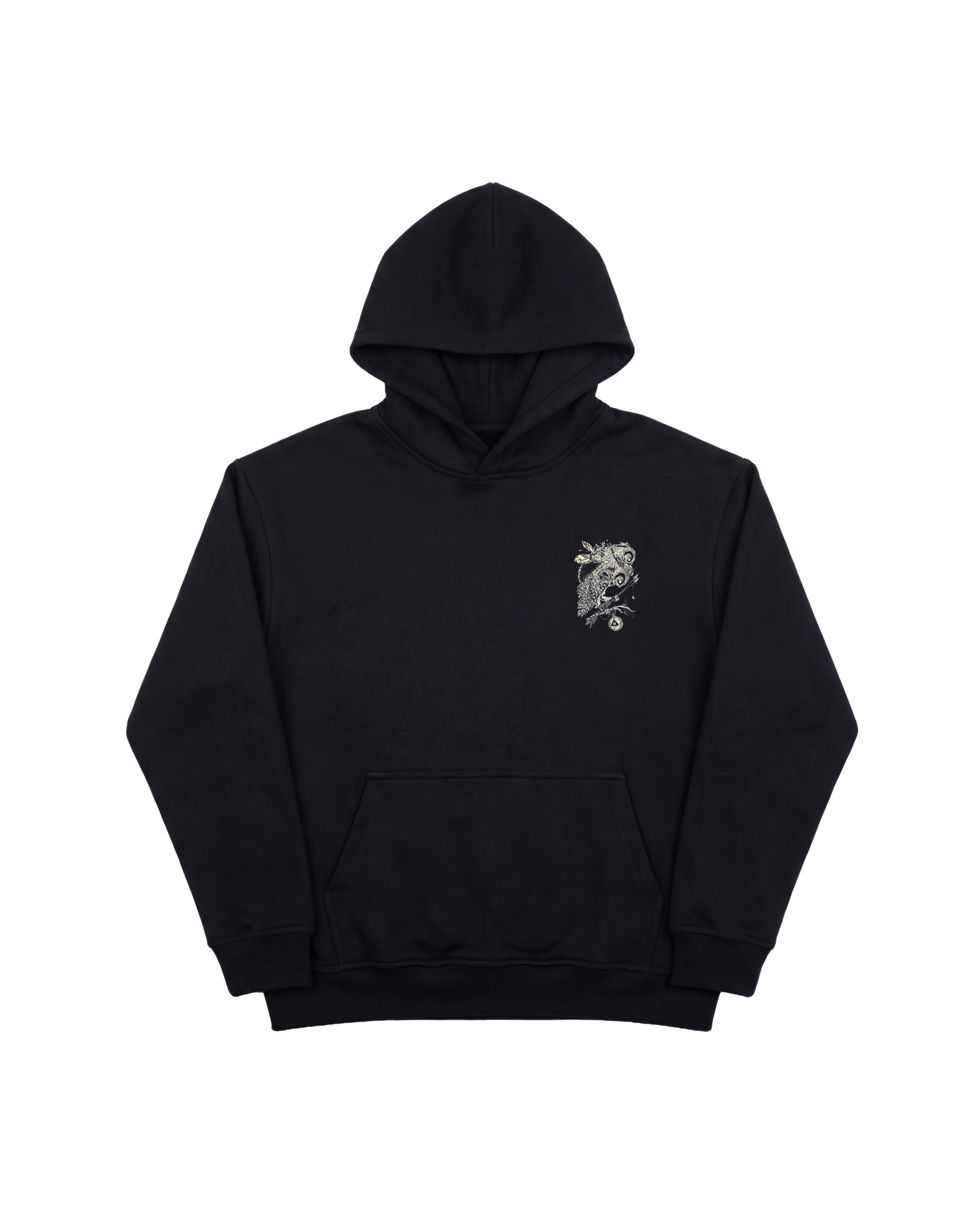 Big Owl Hoodie 410 Negro Cubica