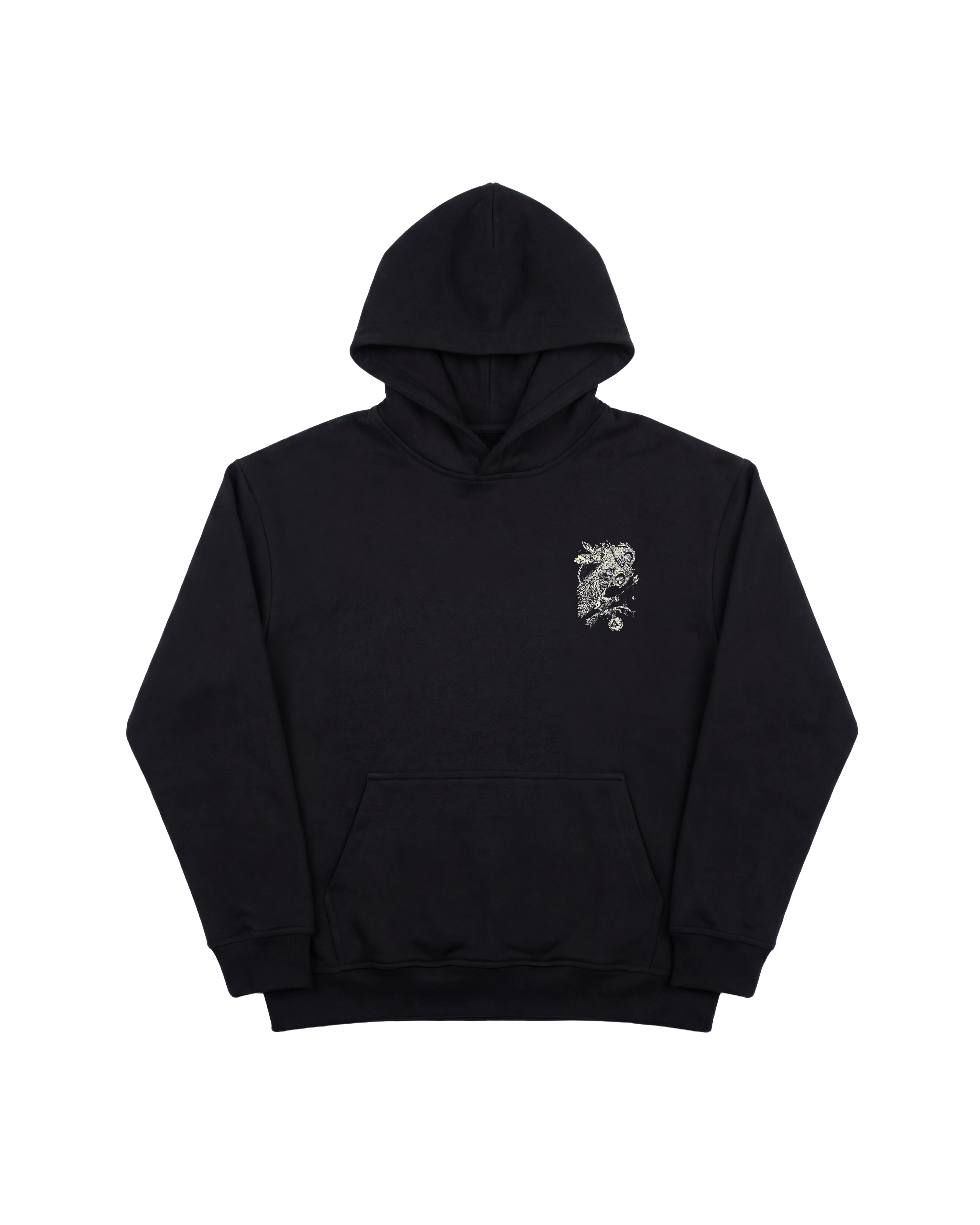 Big Owl Hoodie 410 Negro Cubica