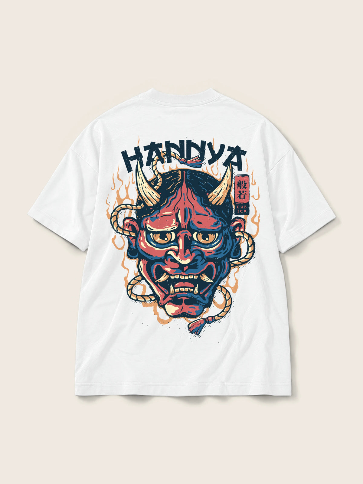 China Hannya · Camiseta Semi Oversize 250g Blanco — Imagen del producto 3