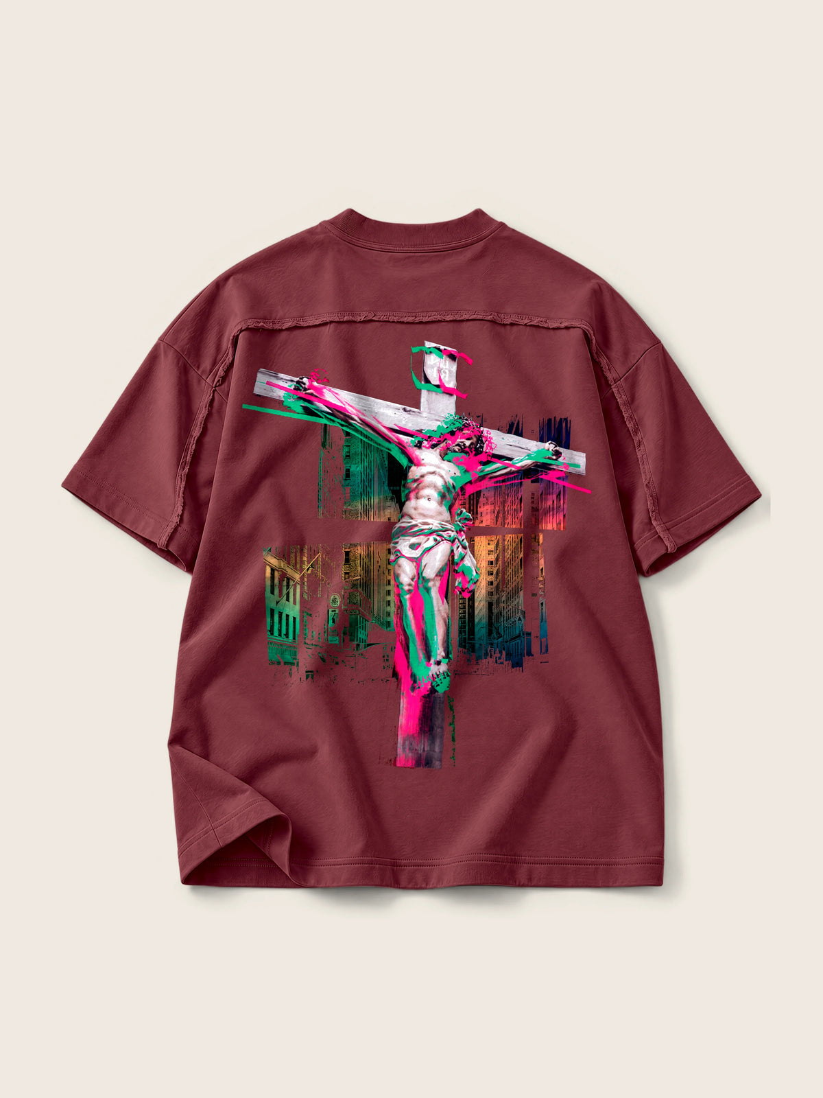 Cristo · Camiseta Semi Oversize con Cortes 410g — Imagen del producto 11