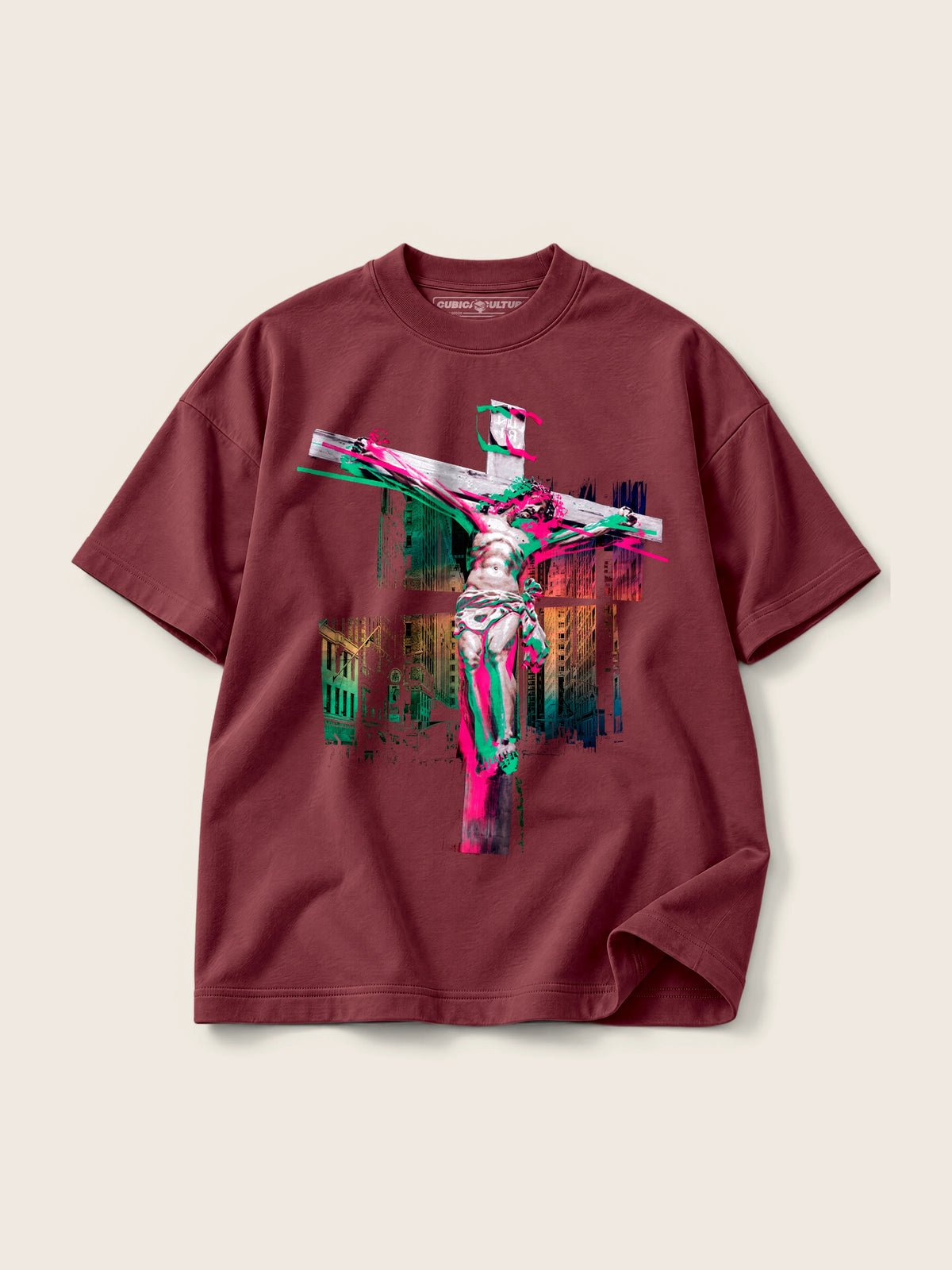 Cristo · Camiseta Semi Oversize con Cortes 410g — Imagen del producto 9