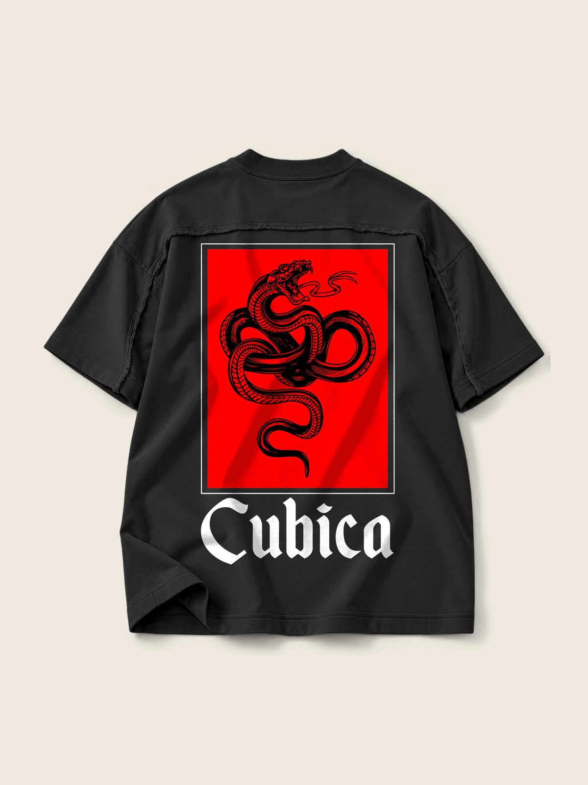 Cubica Snake · Camiseta Semi Oversize con Cortes 410g — Imagen del producto 7