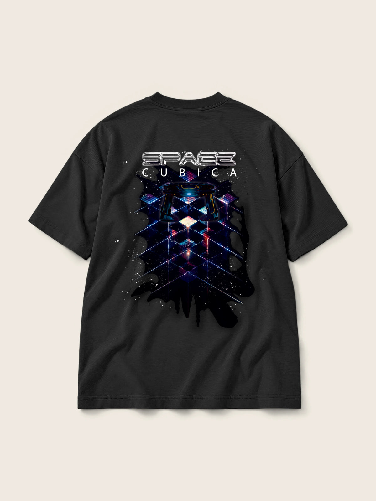 Cubica Space · Camiseta Semi Oversize 310g Negro — Imagen del producto 3