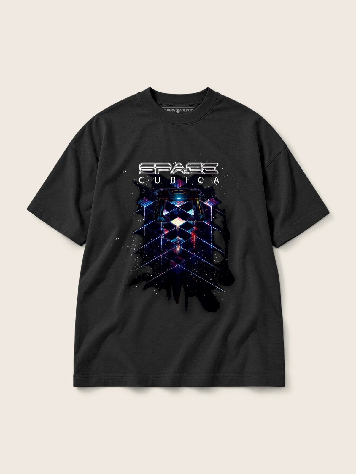 Cubica Space · Camiseta Semi Oversize 310g Negro — Imagen del producto 1