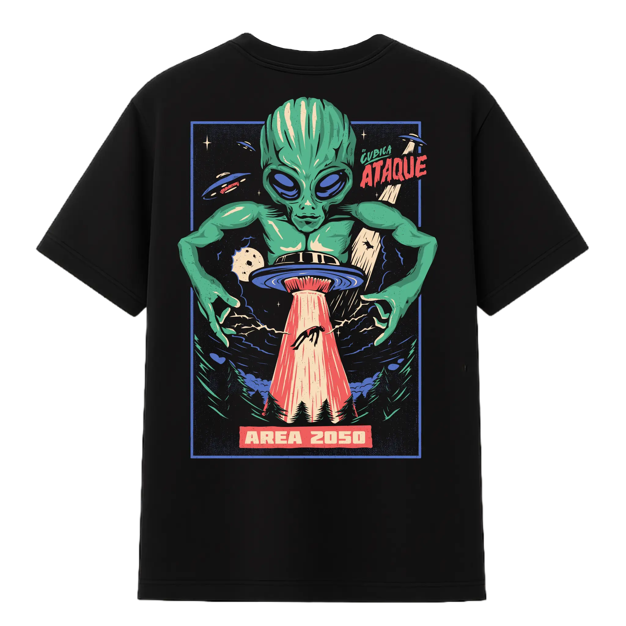 Camiseta Cubica Alien Cubica Ataque Regular (PB)