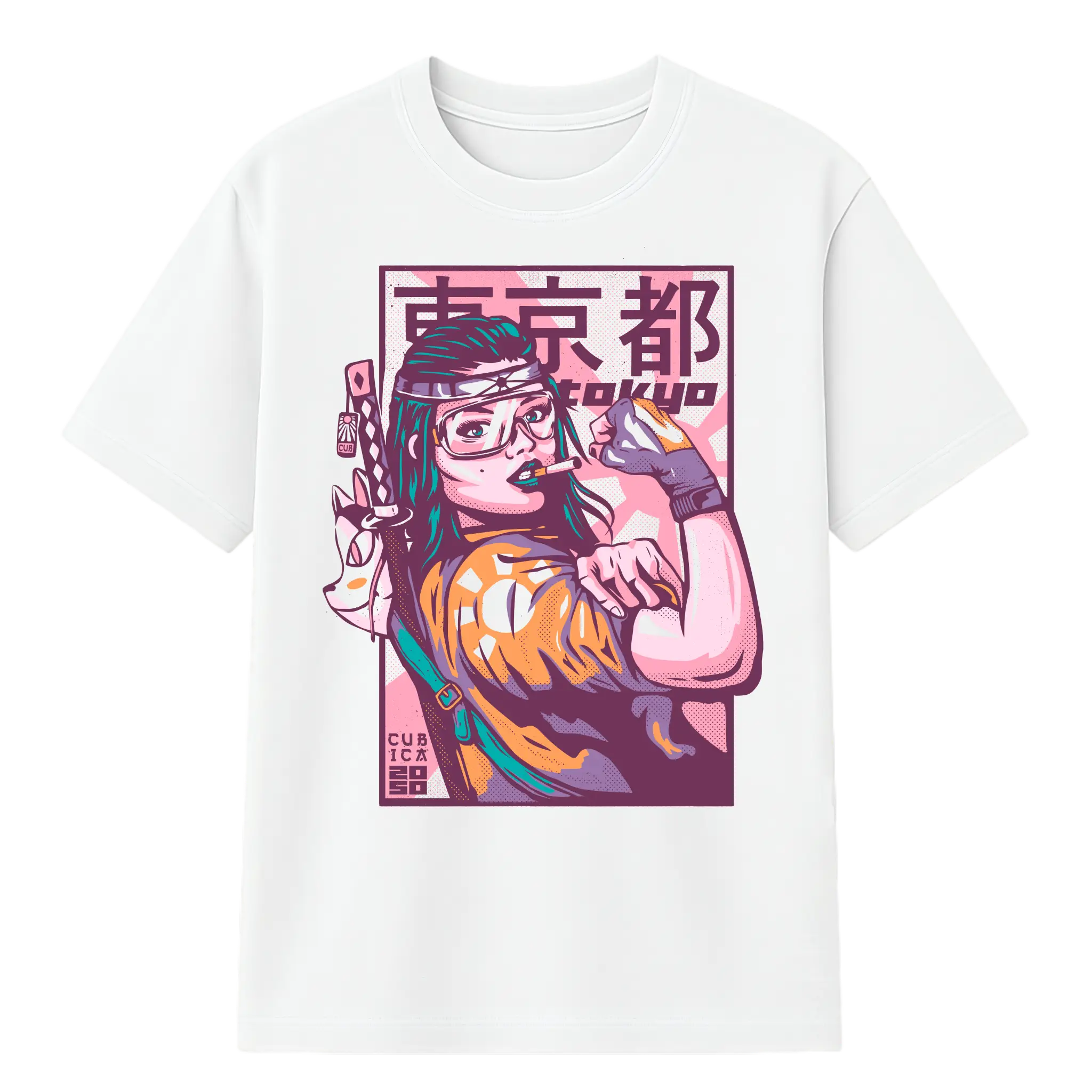 Camiseta Cubica Tokyo Neon 2050 (F)