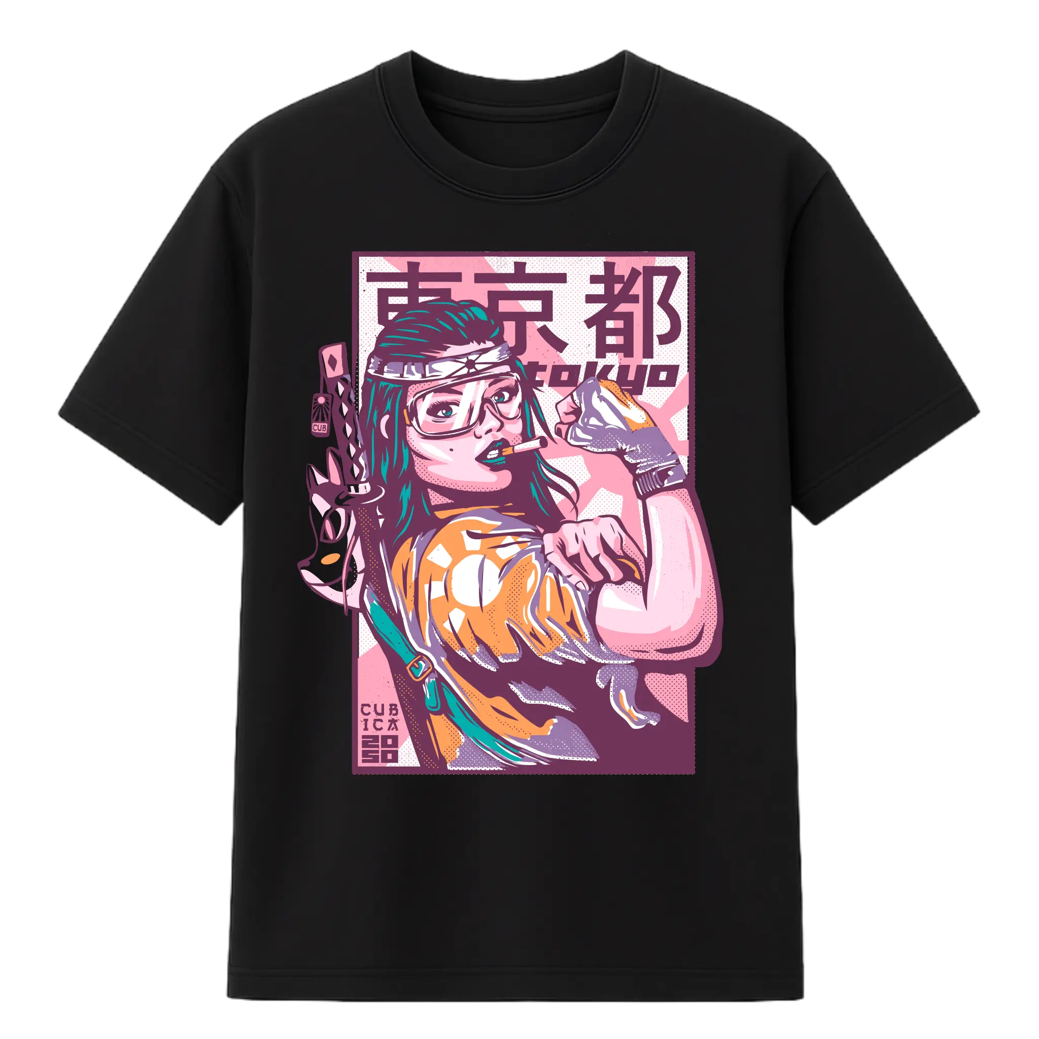 Camiseta Cubica Tokyo Neon 2050 (F)