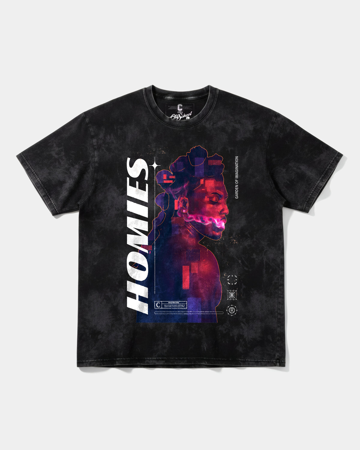 Camiseta Homies White Big Front Oversize Acid