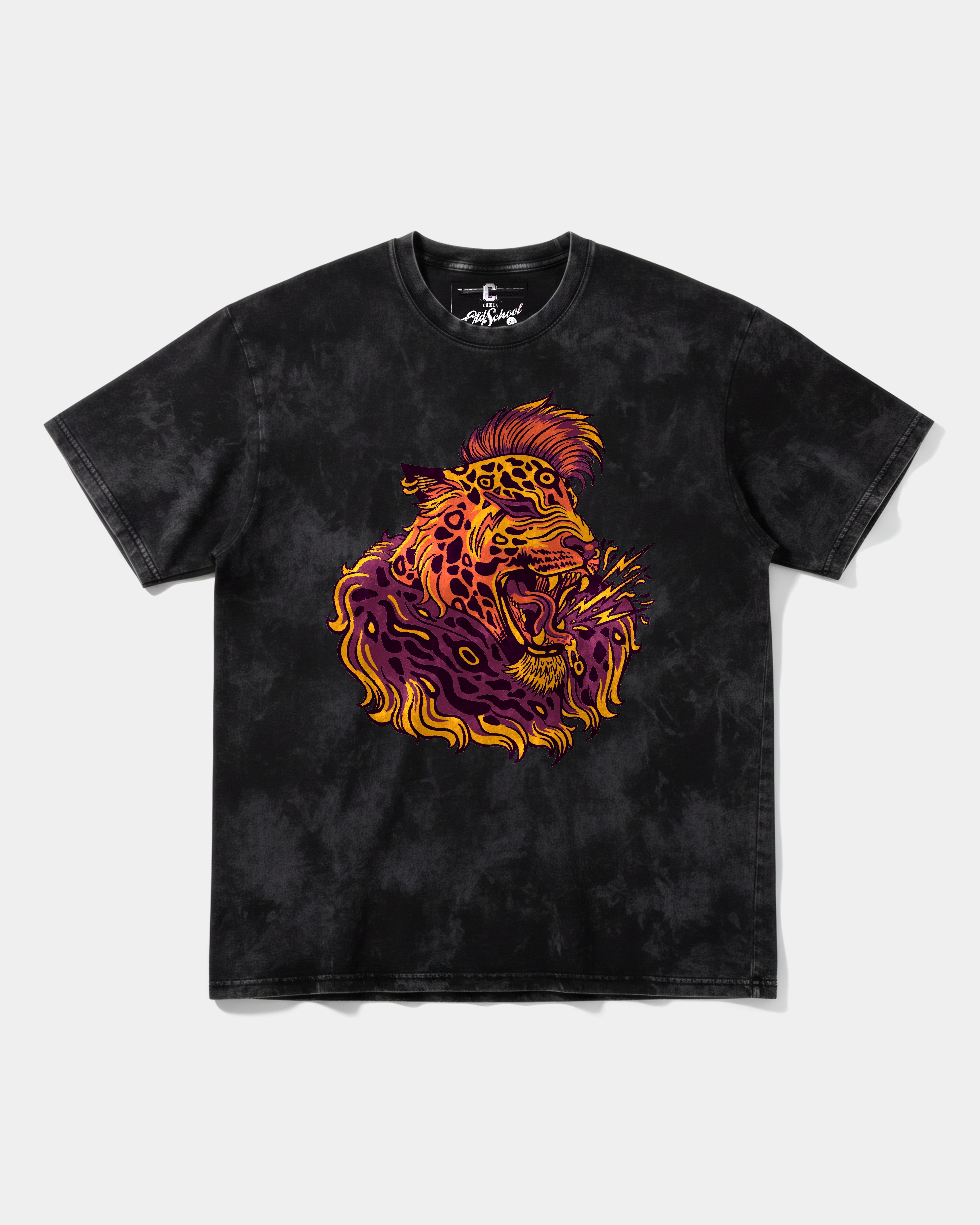 Camiseta Punk Leopard Big Front Oversize Acid