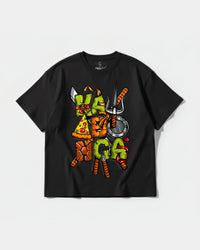 Camiseta Kawabonga Big Front Oversize Basic Negro