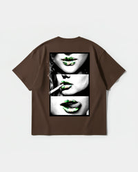Camiseta Green Kisses Big Back Oversize Basic Marron