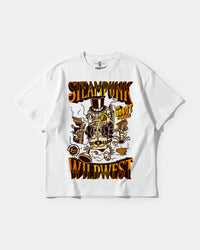 Camiseta Steampunk Wildest Big Front Oversize Basic Blanco