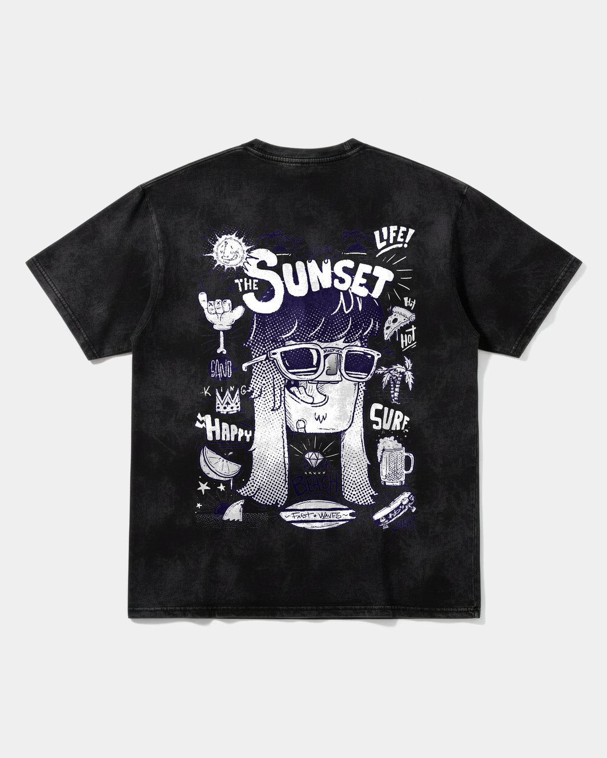 Enjoy Sunset Big Back Oversize Acid T-shirt