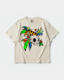 Camiseta Tiger Skull Big Front Oversize Basic Beige