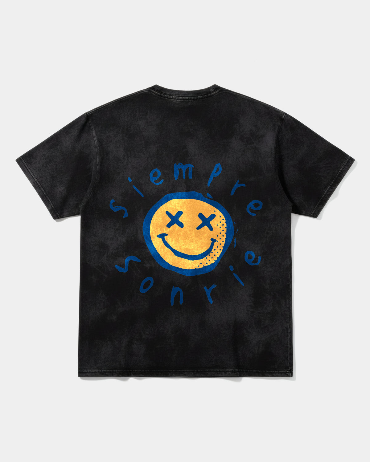 Pocket Strong Smile Back Oversize Acid T-Shirt