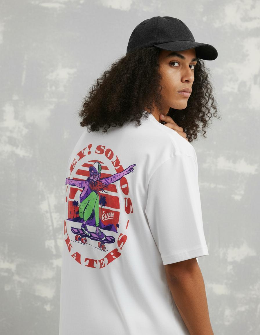Modelo mide 1,83m y usa talla L