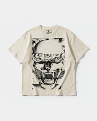 Camiseta Skull Tiger Big Front Oversize Basic Beige