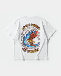 Camiseta Pizza Surf Pocket Front Oversize Basic Blanco