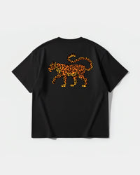Camiseta Leopardo Big Back Oversize Basic Negro