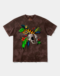 Camiseta Tiger Skull Big Front Oversize Acid Marron