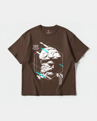 Camiseta Miguel Angel Big Front Oversize Basic Marron