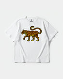 Camiseta Leopardo Big Front Oversize Basic Blanco