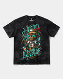 Camiseta Hipster Bear Big Front Oversize Acid Negro