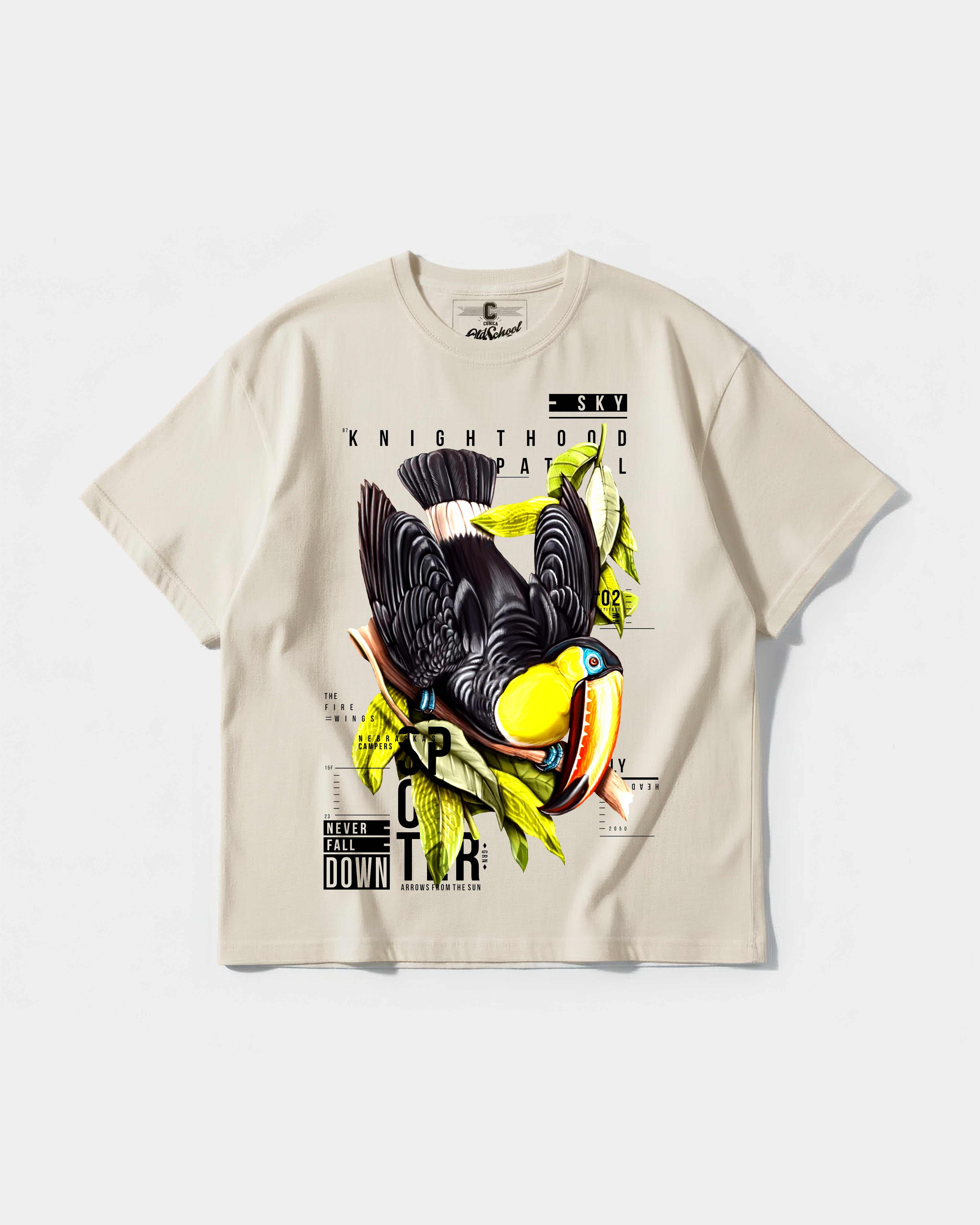 Camiseta Tucan Big Front Oversize Basic Beige