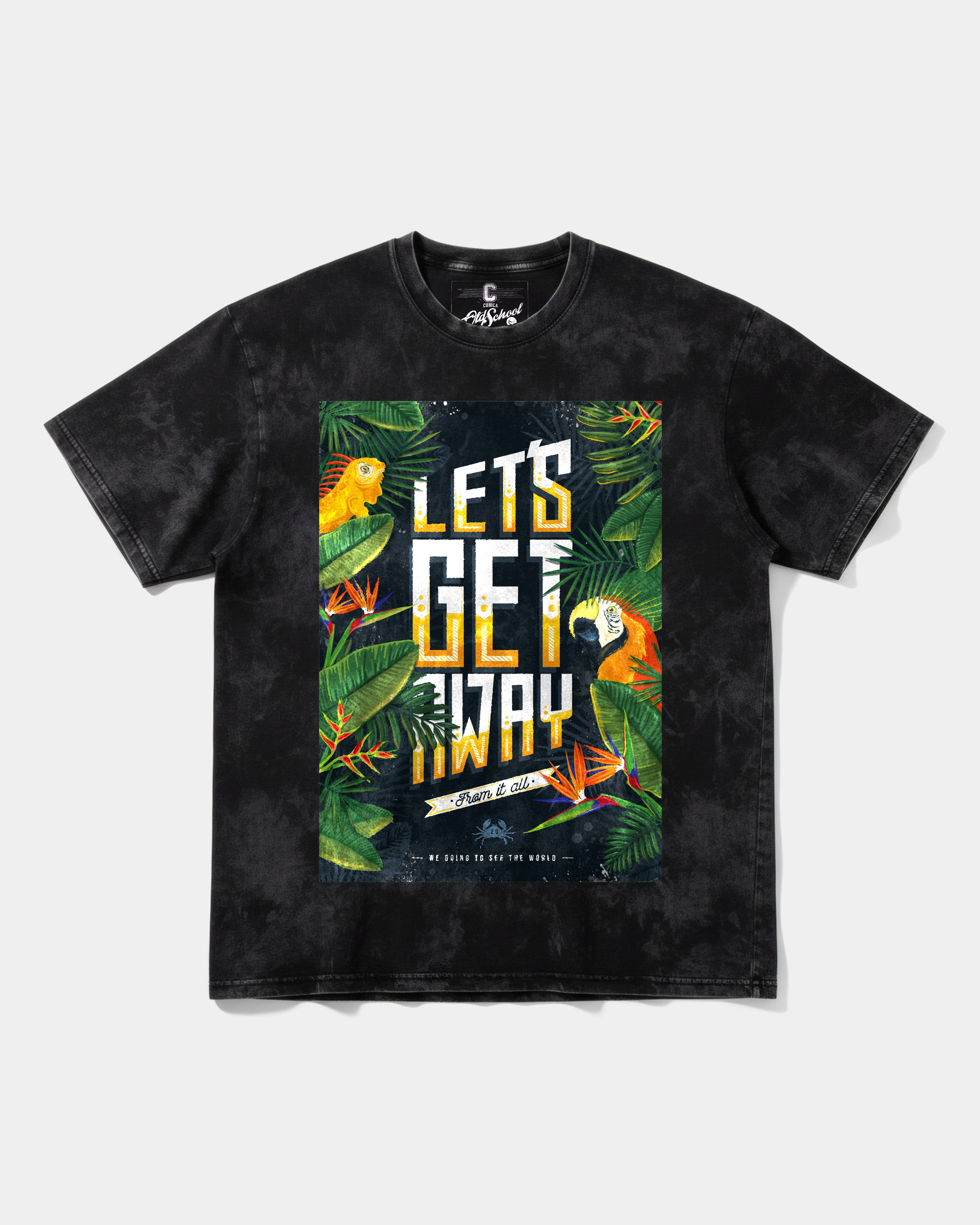 Camiseta Let's Get Away Big Front Oversize Acid