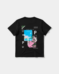 Camiseta Music Paint White Big Back Regular Basic Negro