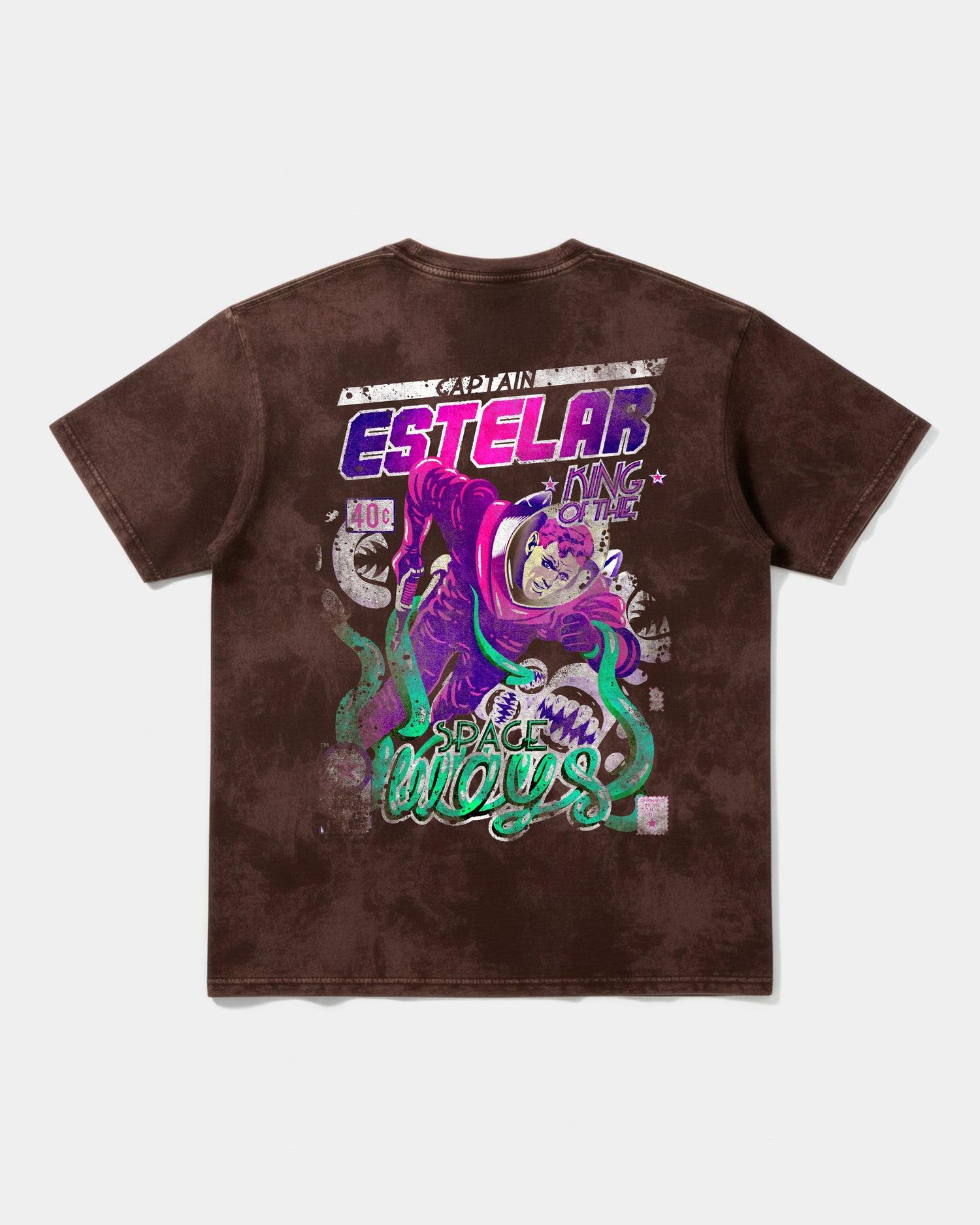 Camiseta Cubica Estelar Big Back Oversize Acid Marron