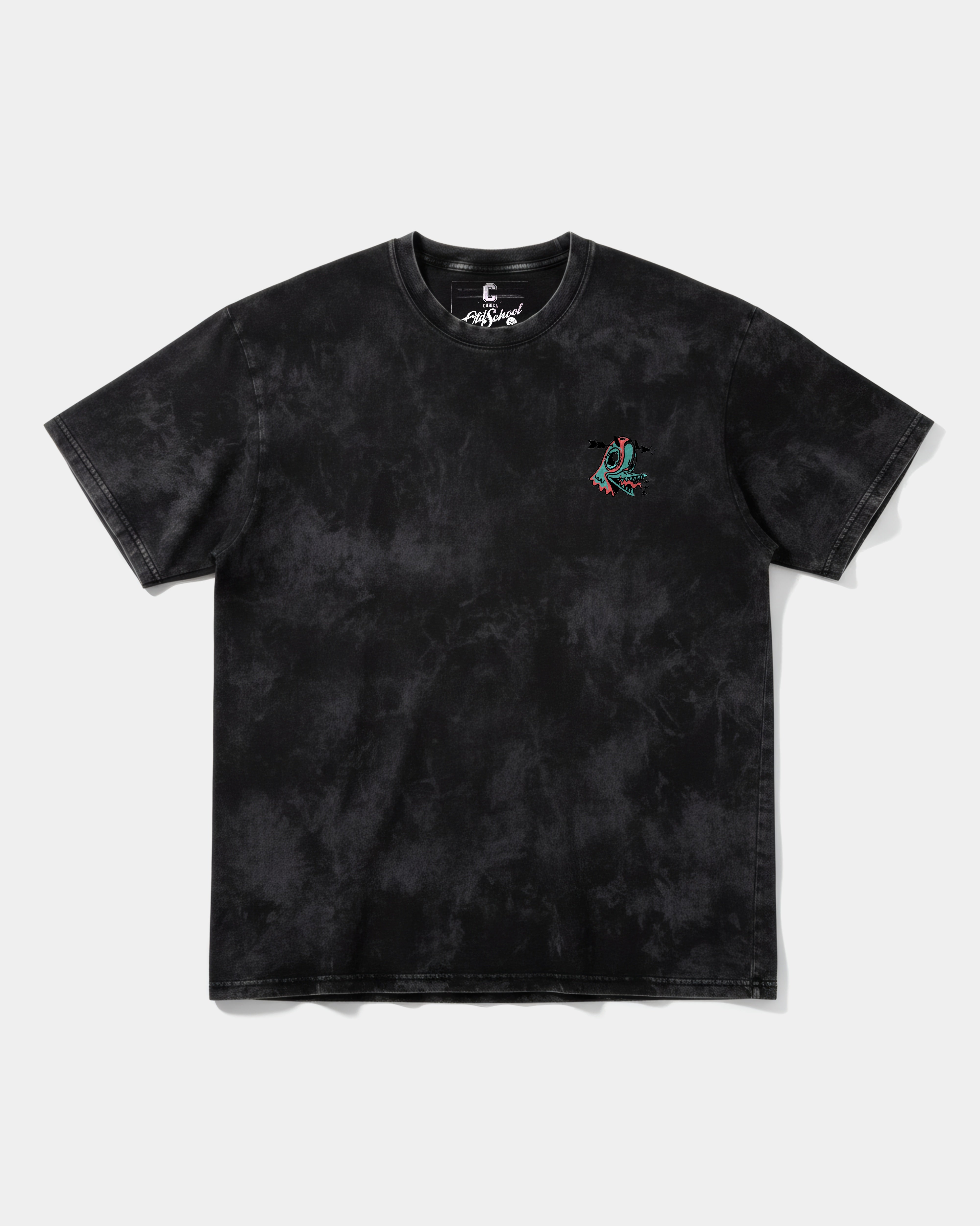 Camiseta Crazy Paloma Pocket Front Oversize Acid Negro
