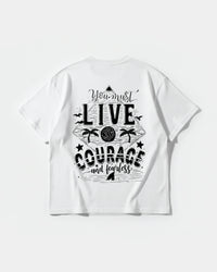 Camiseta You Must Live Big Back Oversize Basic Blanco