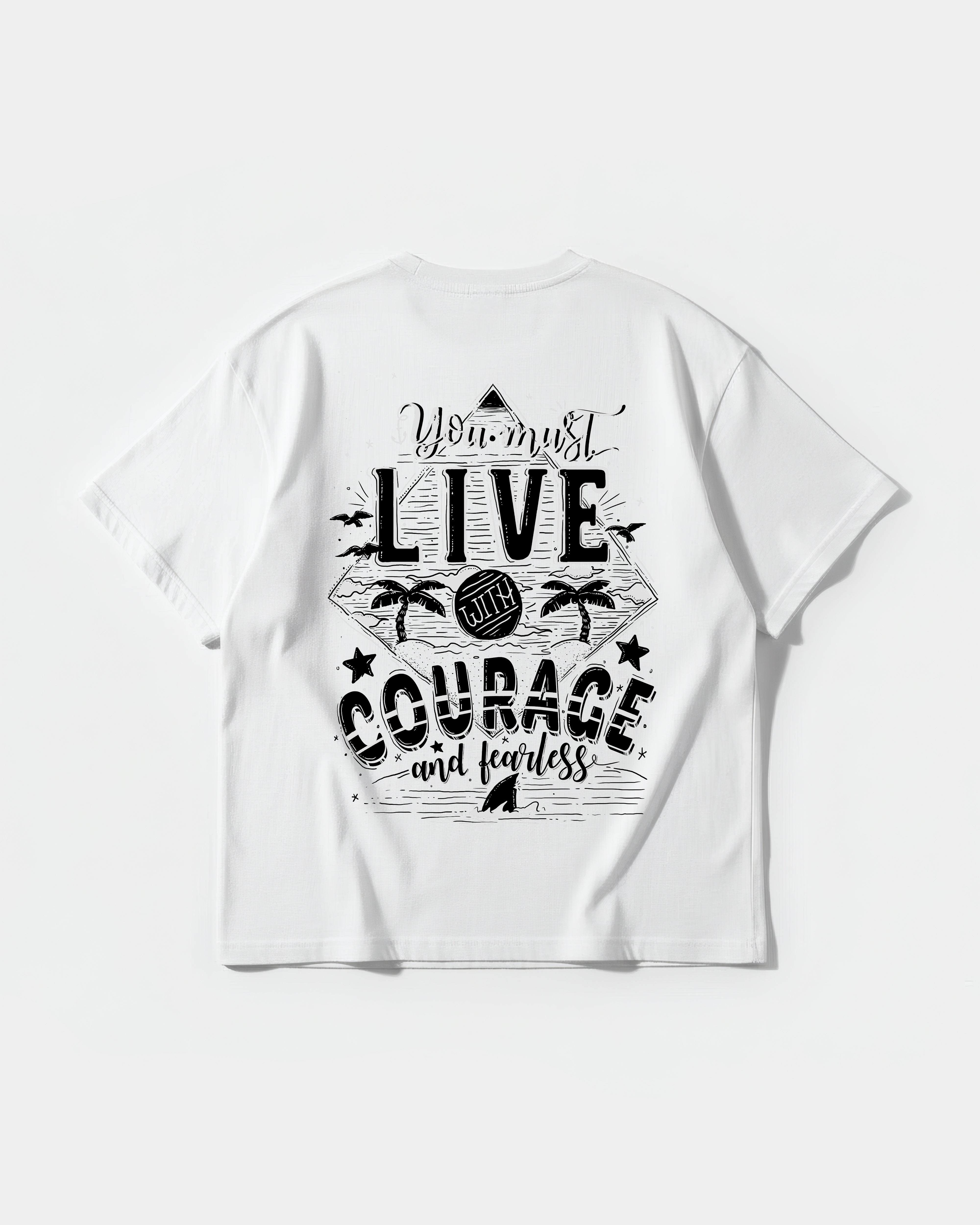 Camiseta You Must Live Big Back Oversize Basic