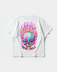 Camiseta Rise In Hell Pocket Front Oversize Basic Blanco