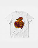 Camiseta Punk Leopard Big Front Regular Basic Blanco