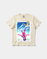 Camiseta Life Is Pleasant Big Front Regular Basic Beige