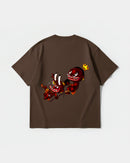Camiseta Ungaunga Lengua Pocket Front Oversize Basic Marron