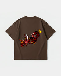 Camiseta Ungaunga Lengua Pocket Front Oversize Basic Marron