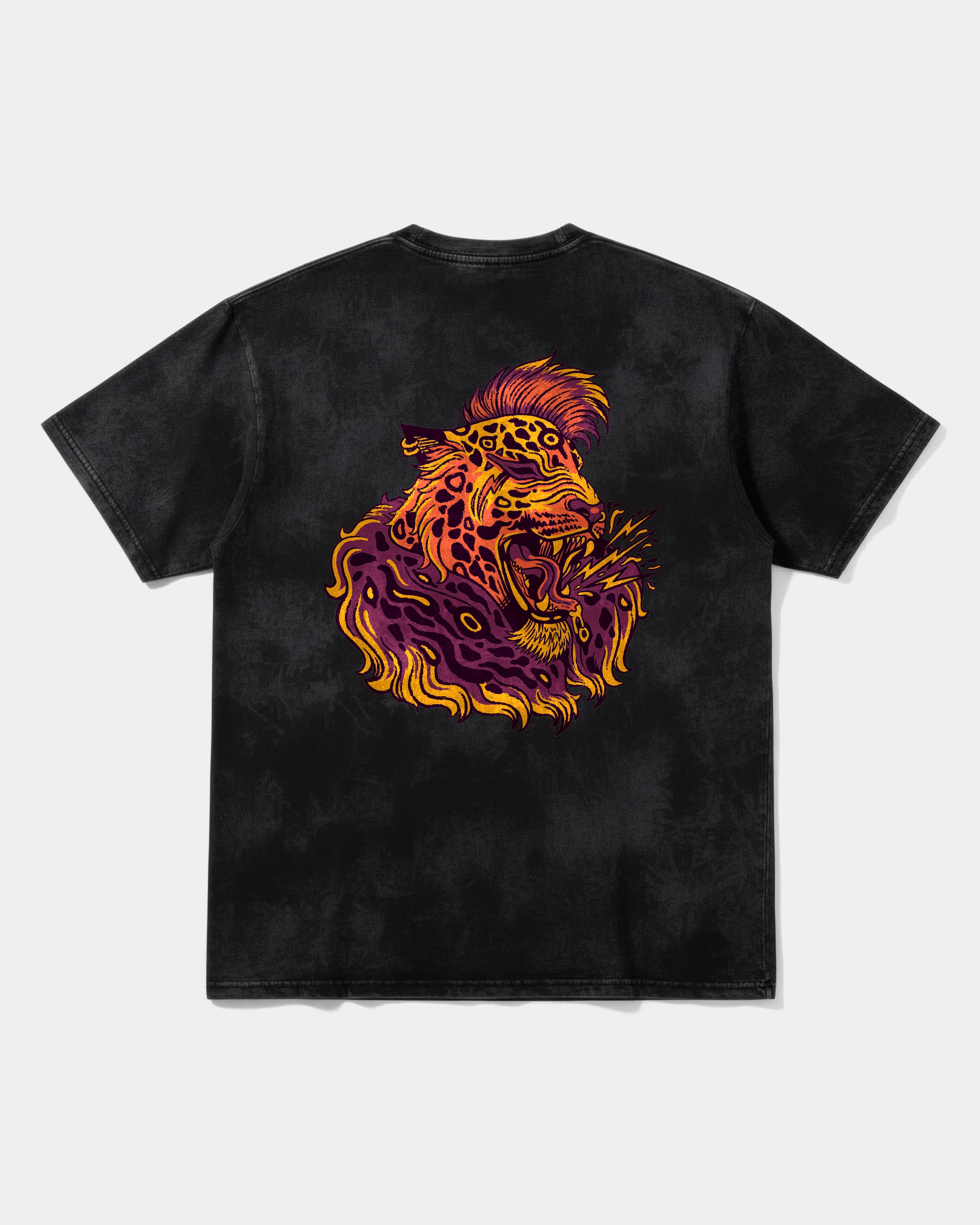 Camiseta Punk Leopard Big Back Oversize Acid