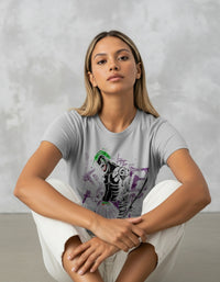 Modelo mide 1,63m y usa talla S