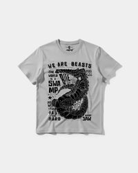 Camiseta We Are Beasts White Big Front Regular Basic Gris