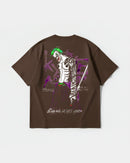 Camiseta Joker Yakuza White Big Back Oversize Basic Marron