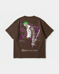 Camiseta Joker Yakuza White Big Back Oversize Basic Marron