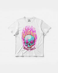 Camiseta Rise In Hell Big Front Regular Basic Blanco