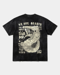 Camiseta We Are Beasts White Big Back Oversize Acid Negro