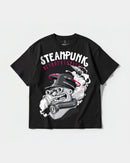 Camiseta Steampunk Retrofuturistic Big Front Oversize Basic Negro