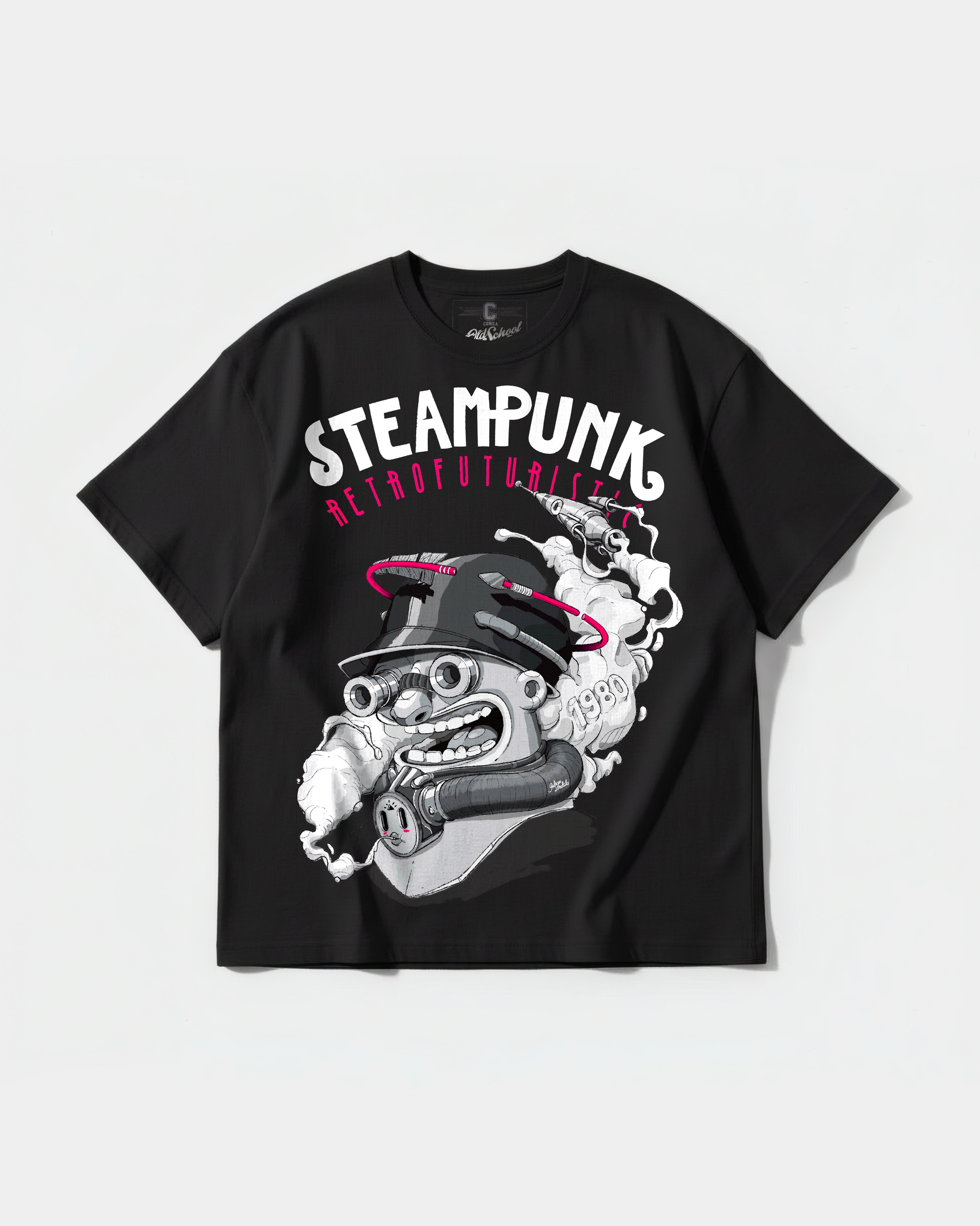 Camiseta Steampunk Retrofuturistic Big Front Oversize Basic