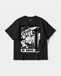 Camiseta Hero Of The Wave Big Front Oversize Basic Negro