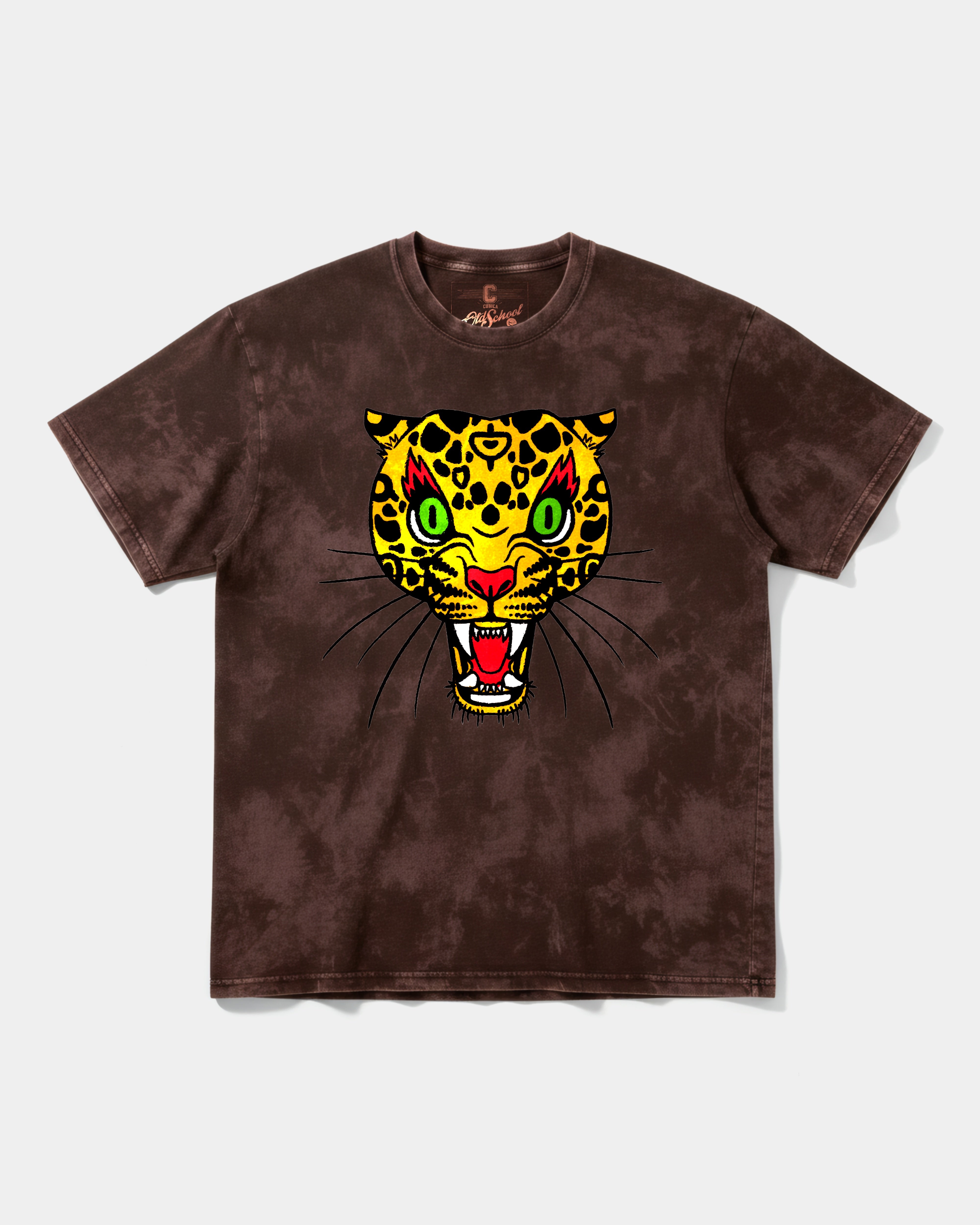 Camiseta Leopard Big Front Oversize Acid Marron